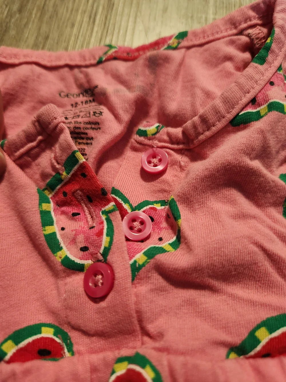 George Pink Watermelon Print Baby Onesie - Picture 5 of 6